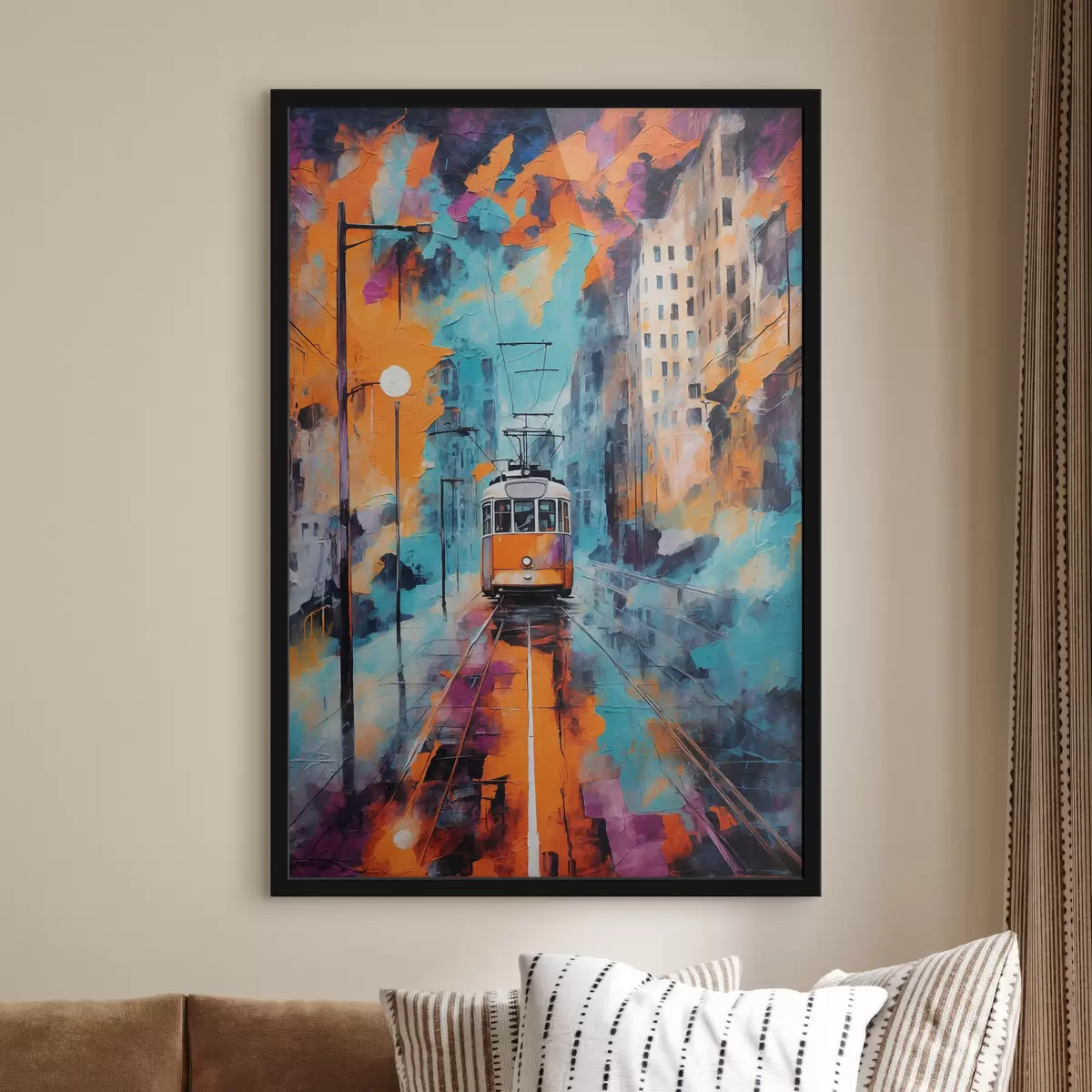 Plakatas abstraktus miestas f39001