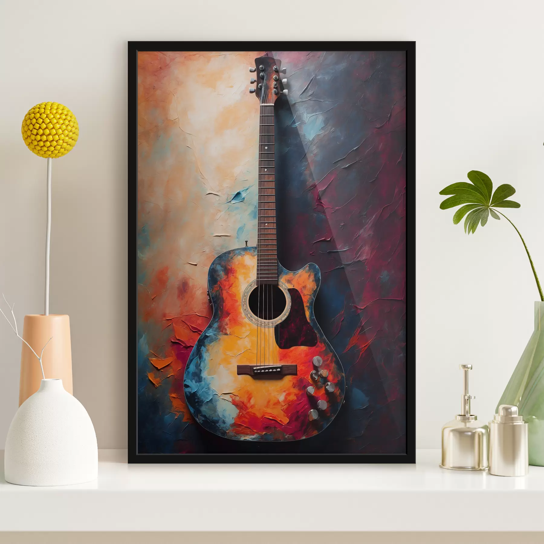 Paveikslėlis Gitara aliejaus fone f39002