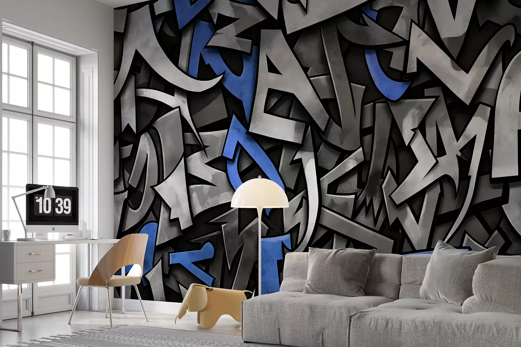 Fototapetai Graffiti didžiosios raidės mėlynos spalvos w01186v1