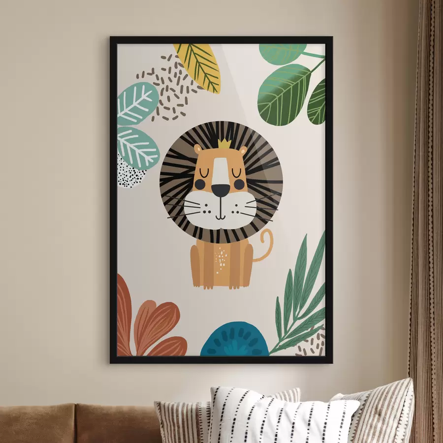 Paveikslėlis Liūtas džiunglėse safari stiliumi, boho f39095