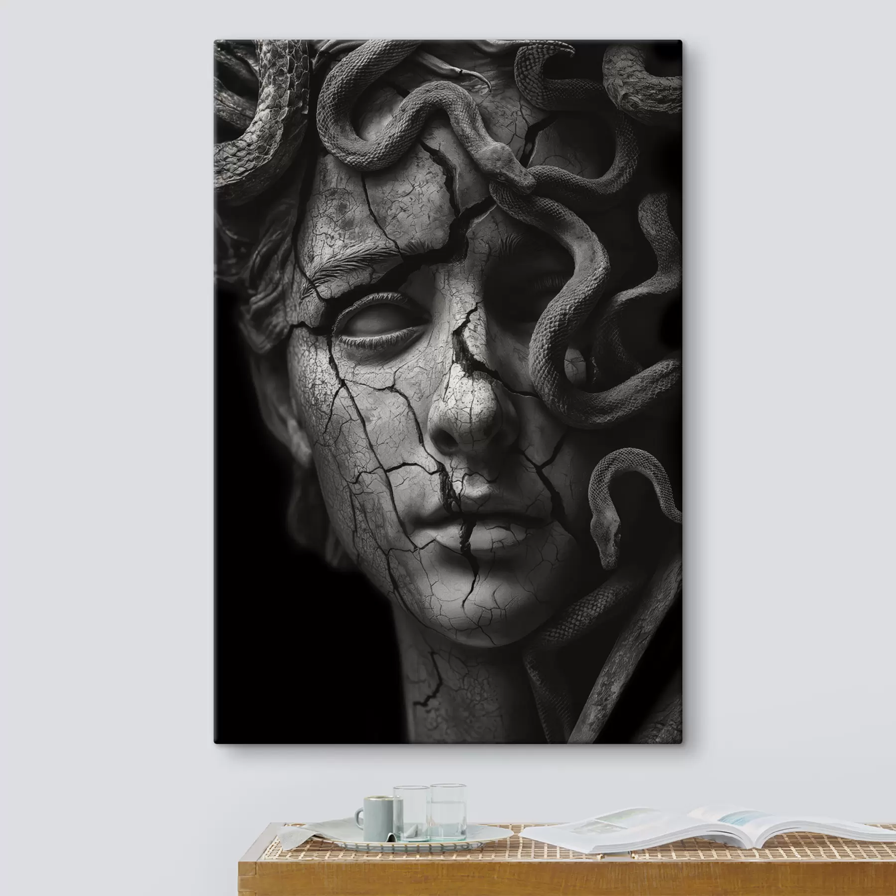 Fototapetai Juodai balta Medūzos gorgono skulptūra s26128