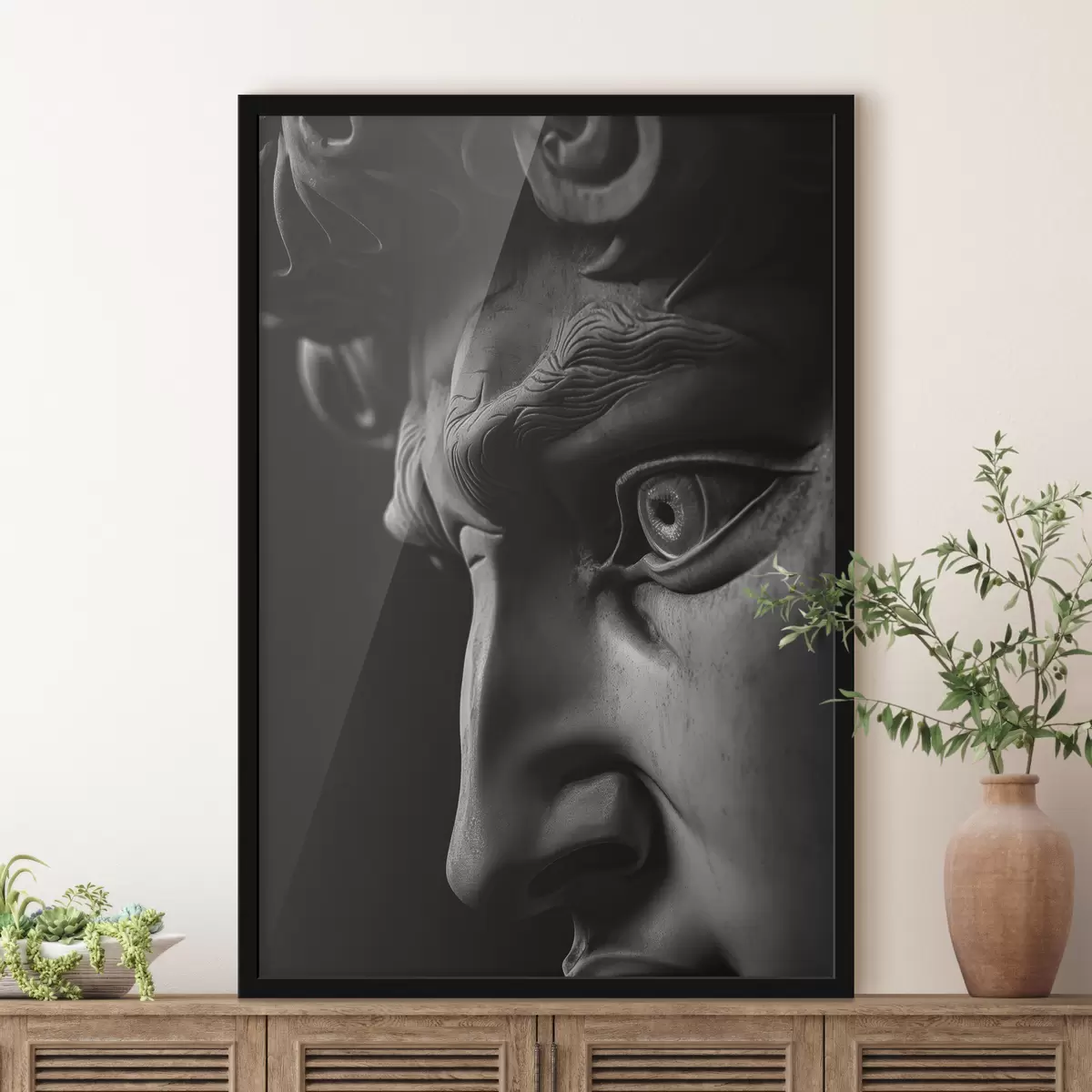 Plakatas Dovydo portretas iš arti profilyje f26124