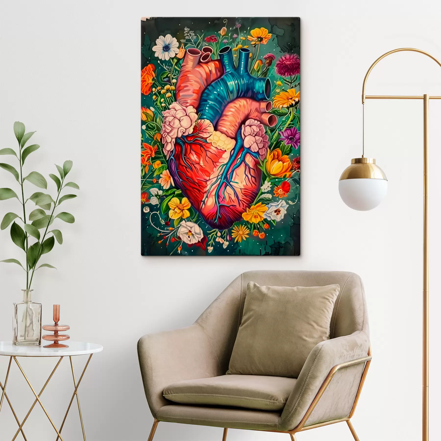 Fototapetai Širdis gėlėse s39315