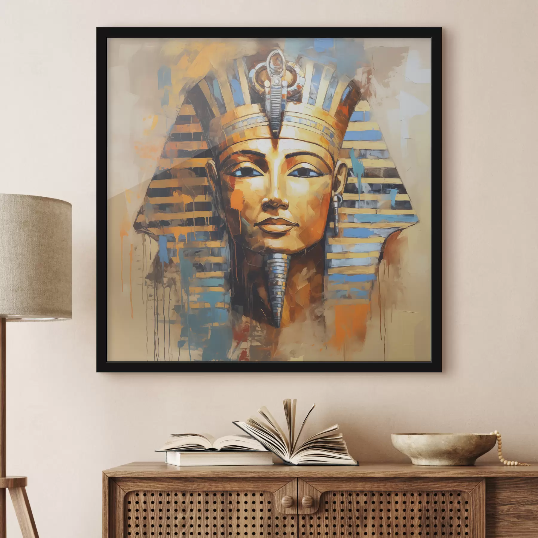 Paveikslėlis Egipto faraono aliejinės tapybos portretas f39332