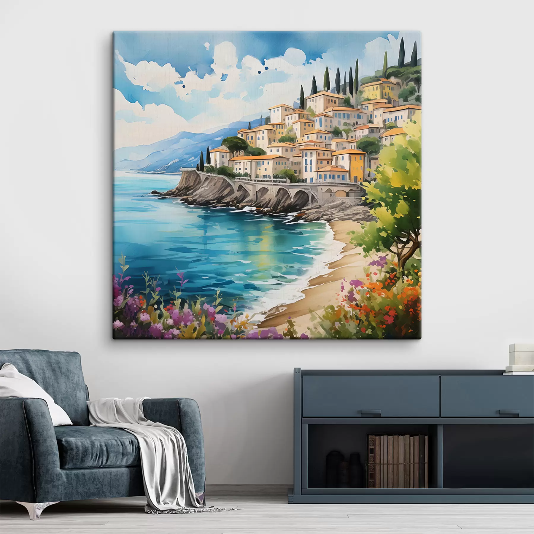 Fototapetai vaizdingas pajūris Italijos mieste s39298