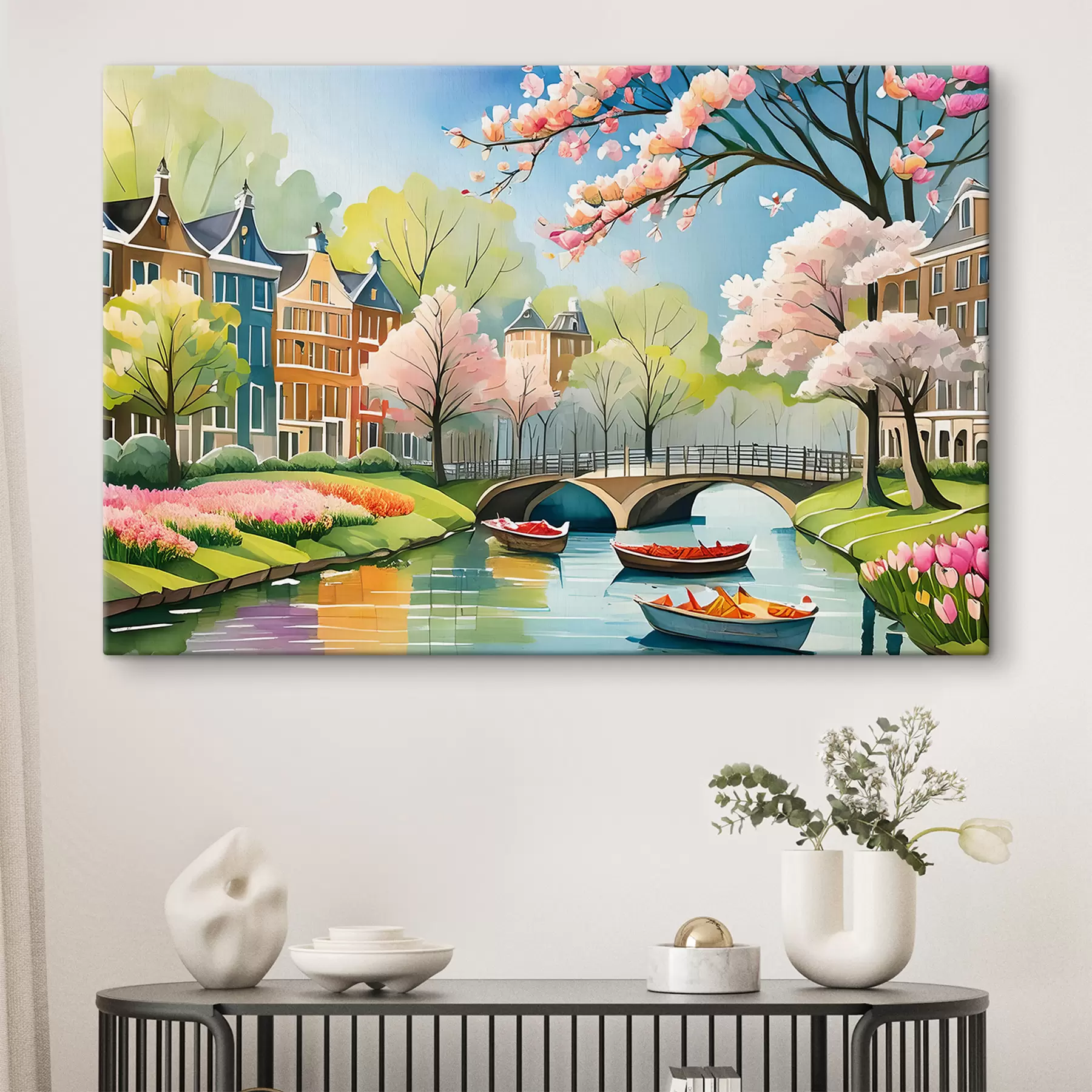 Fototapetai pavasarį žydinčių medžių Amsterdame s39301