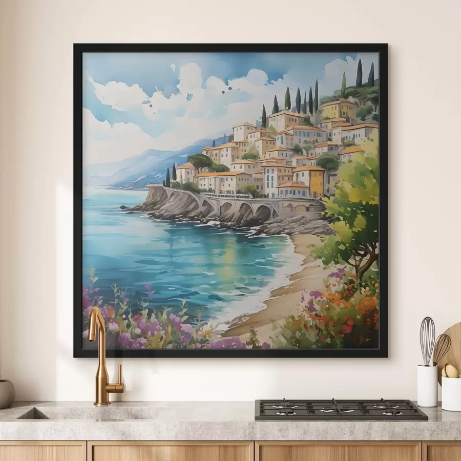 Fototapetai vaizdinga Italijos miestelio pakrantė f39298