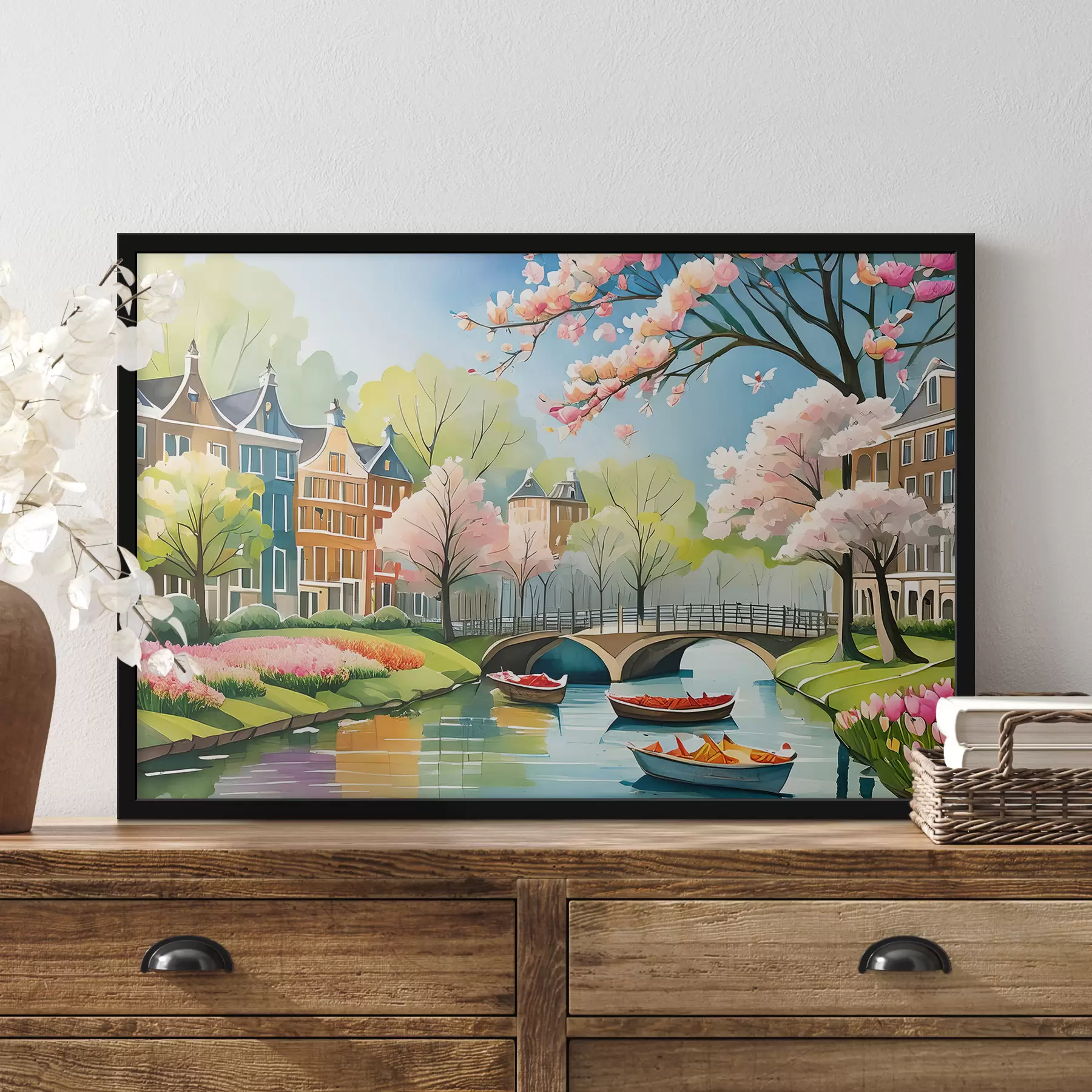 Fototapetai pavasarį žydinčių medžių Amsterdame f39301