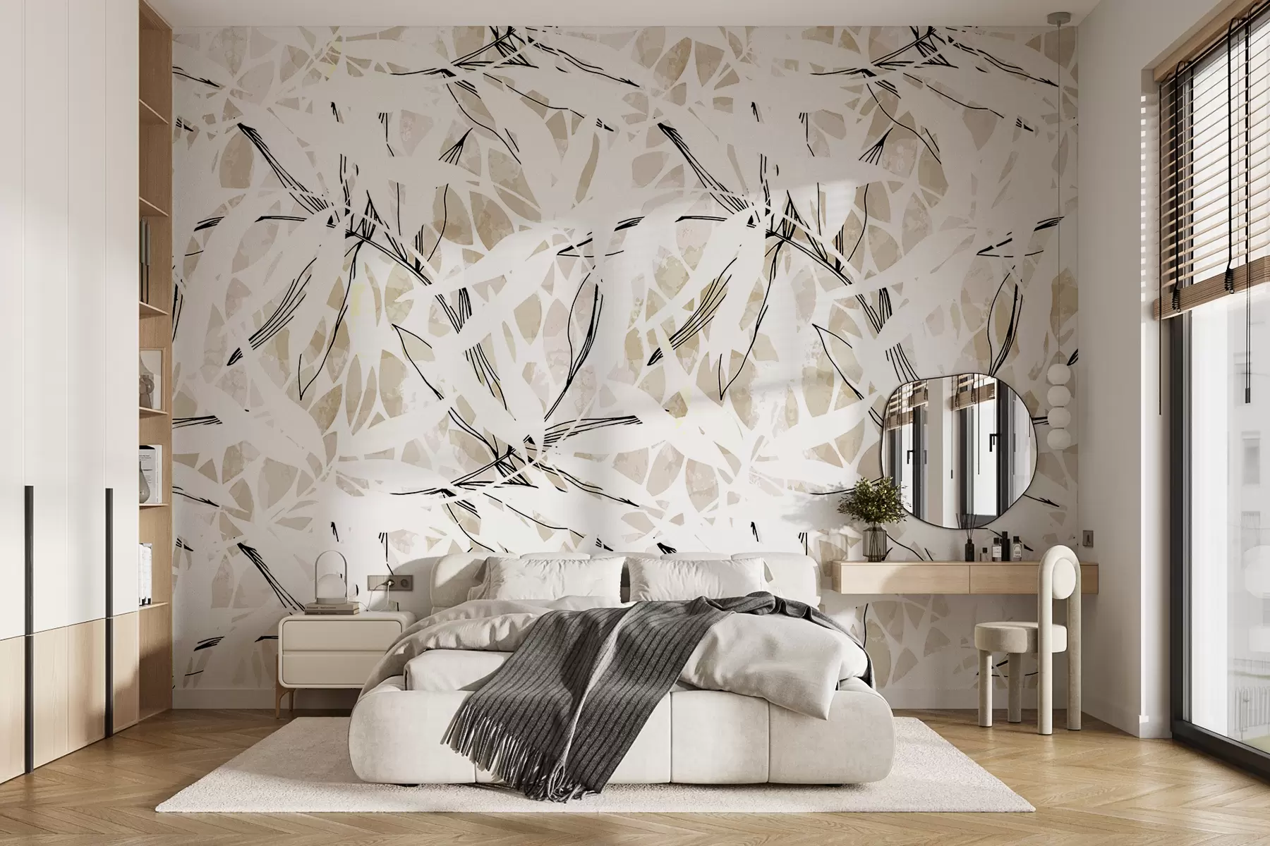 Fototapetai Raštas su įvairiais lapeliais w07865