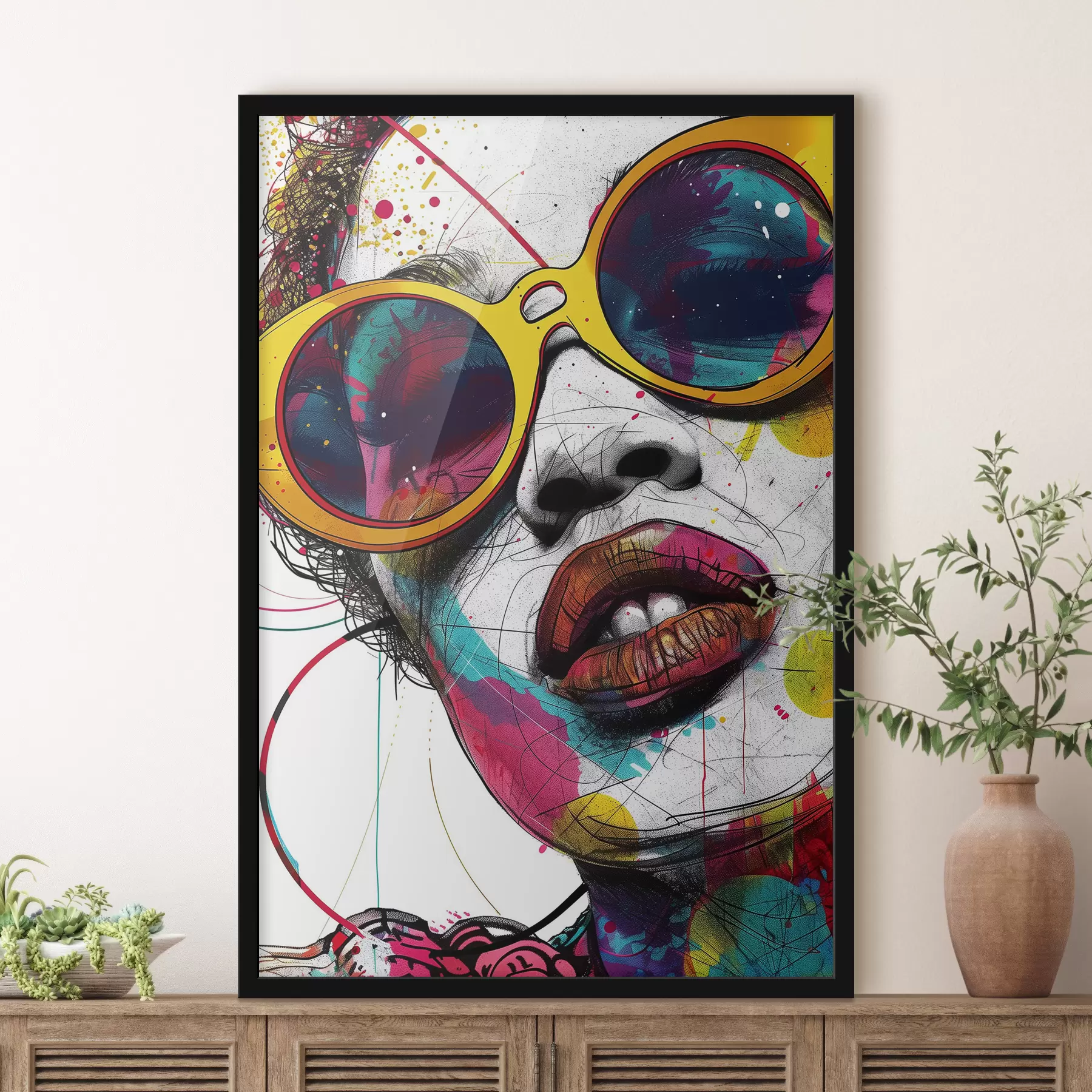 Paveikslėlis Ryškus pop meno stiliaus merginos paveikslas f39203