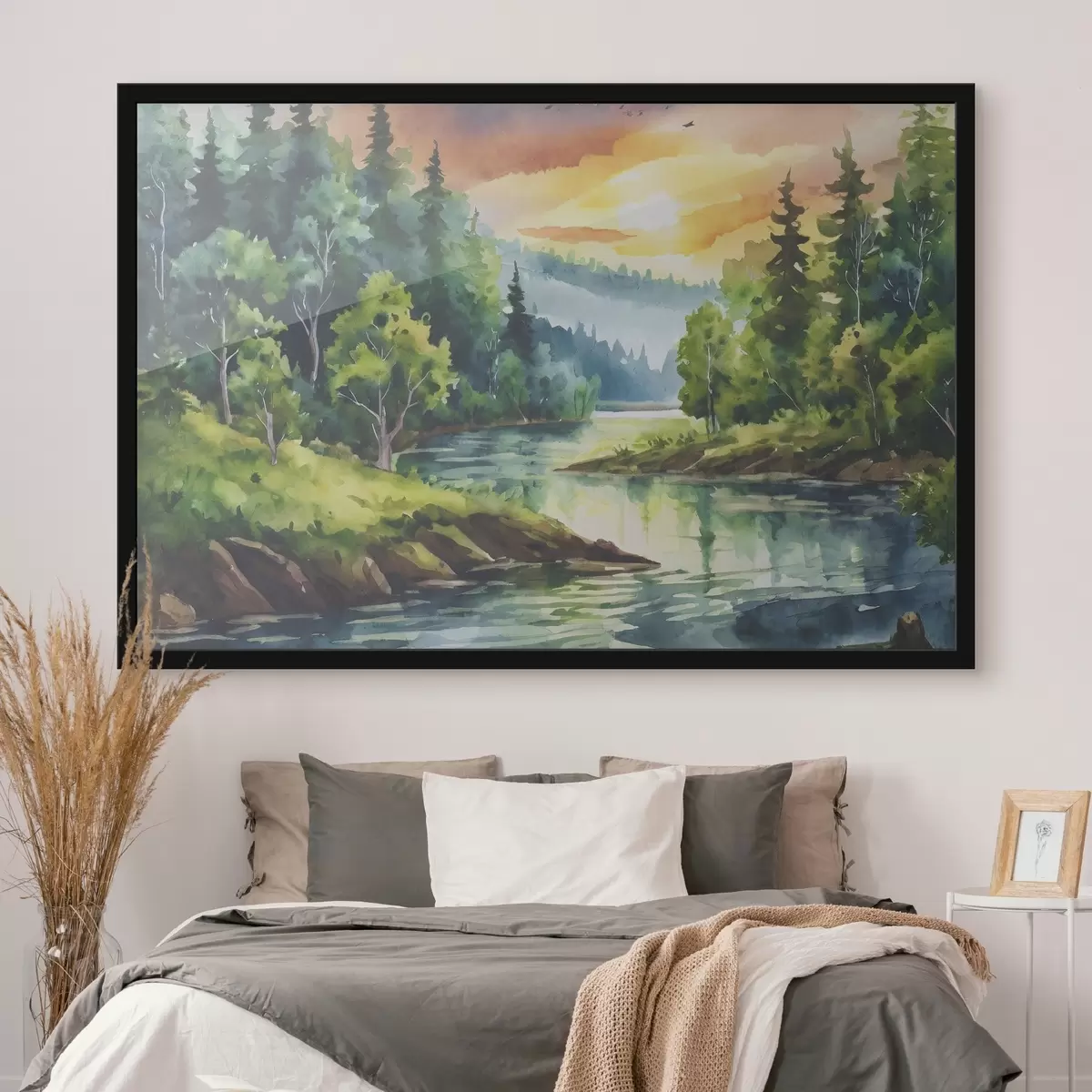 Plakatas Ramūs vandenys po spalvingu dangumi f37951