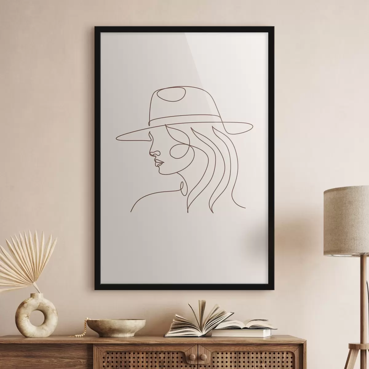 Plakatas Elegantiškas moters linijų menas f38016