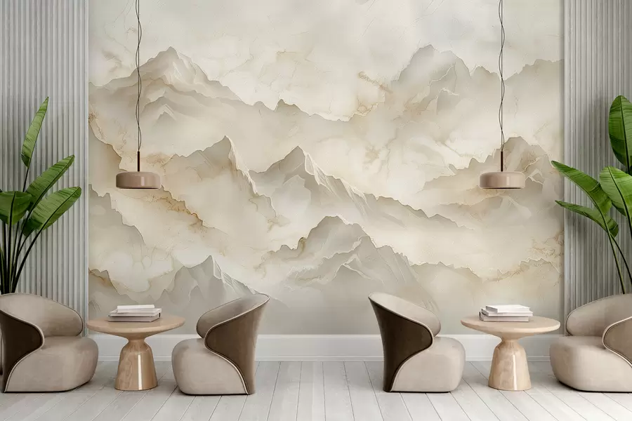 Fototapetai Kalnuotas kraštovaizdis su gausybe švelnaus onikso stiliaus uolų w01279