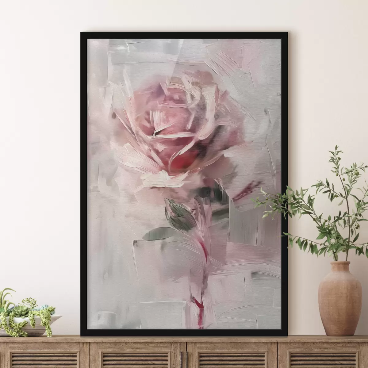 Plakatas Rožinė gėlių rožė f39533