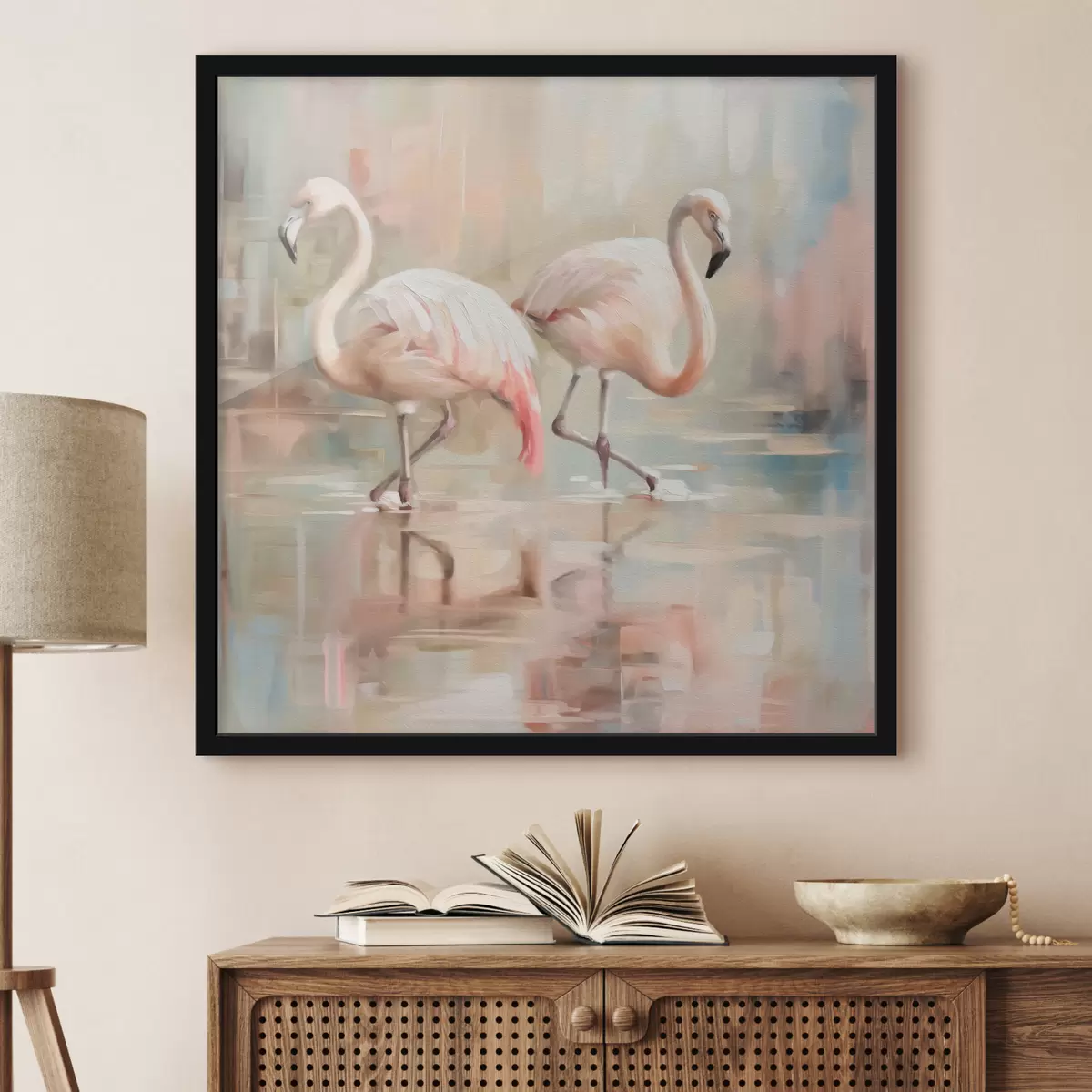 Plakatas Du flamingo paukščiai f39540