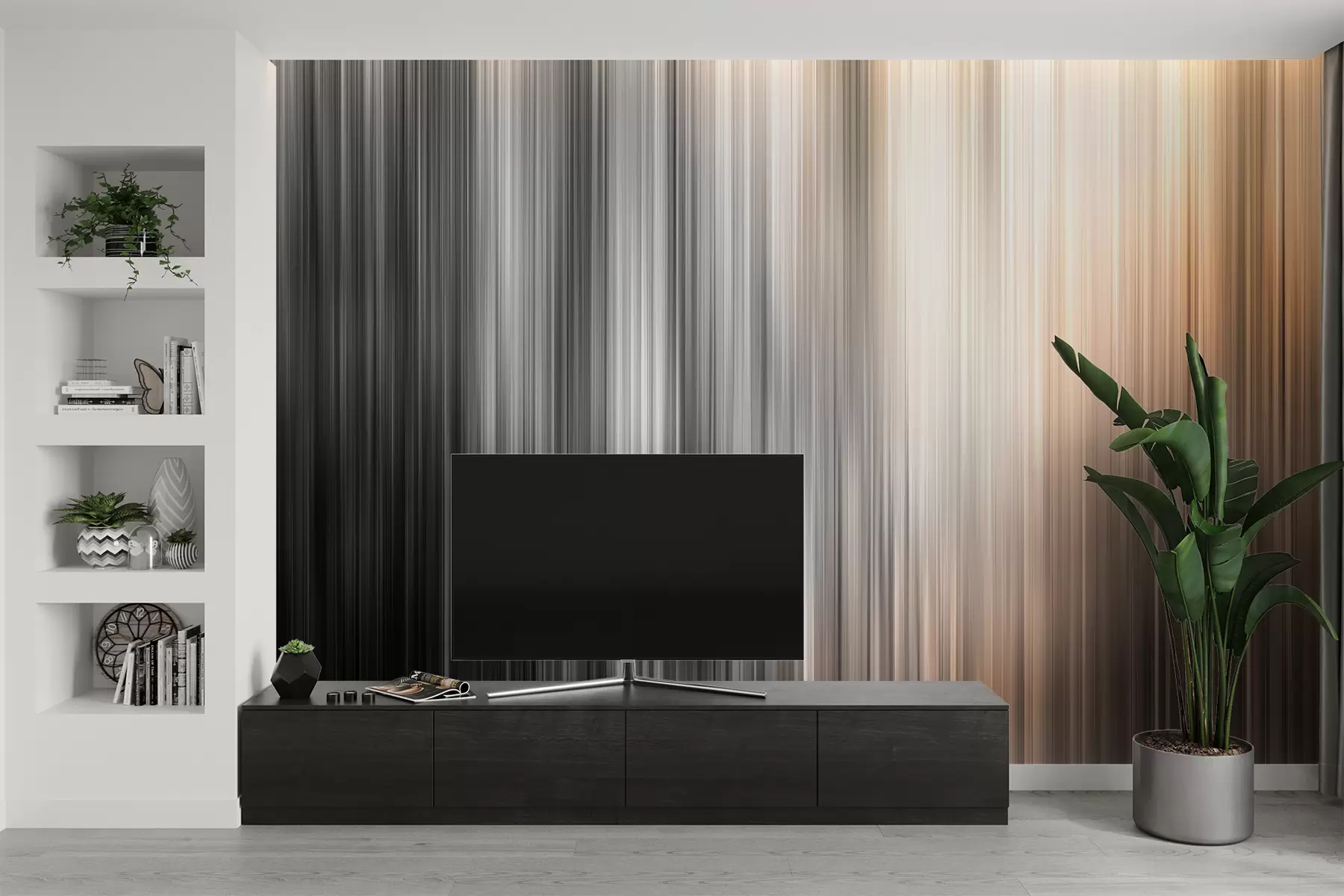 Fototapetai Neryškus fonas su skirtingomis vertikaliomis oranžinėmis linijomis w07946