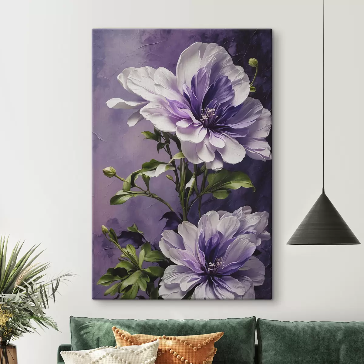 Paveikslėlis Violetinės gėlės purpuriniame fone s39368
