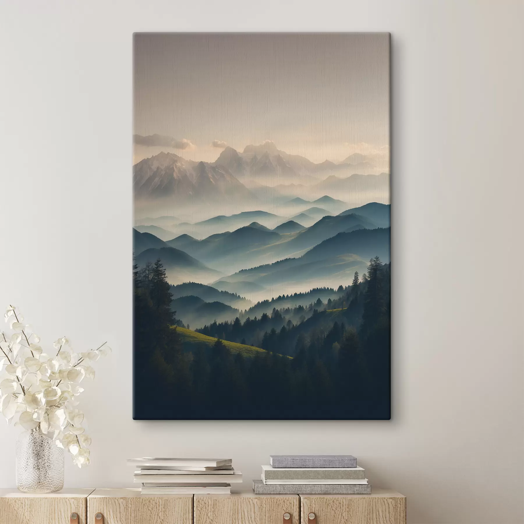 Fototapetai Vaizdas į miglotus kalnus s39596