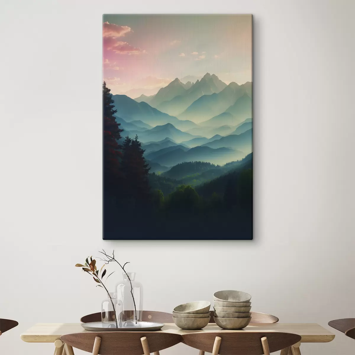 Paveikslėlis Vaizdas į kalnus saulėtekio metu s39607