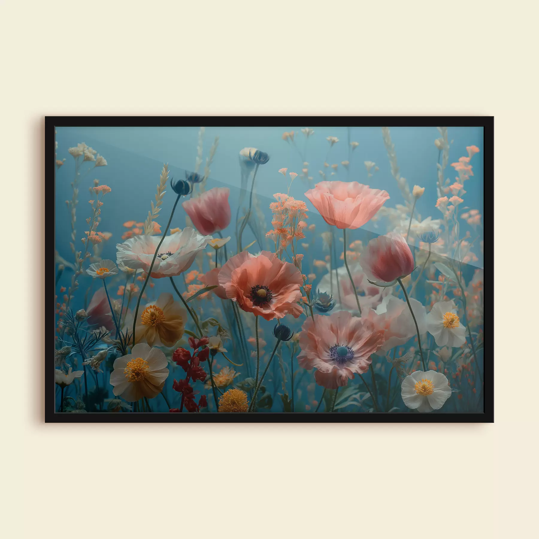 Fototapetai Laukinės gėlės, įskaitant aguonas, tulpes ir kt f39752