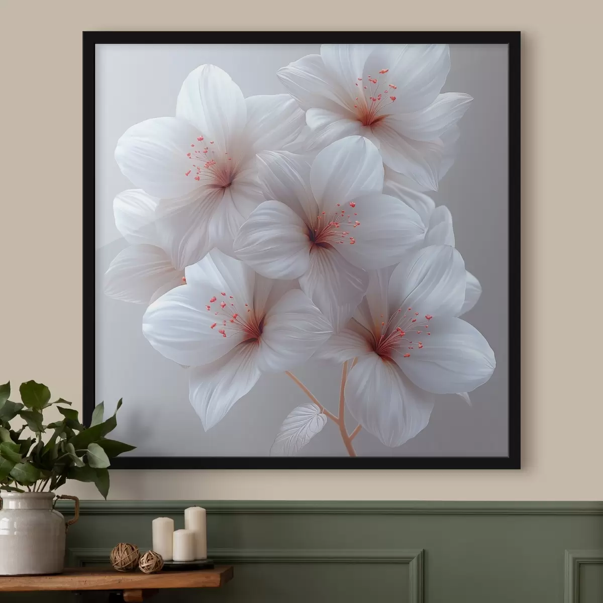 Plakatas Elegantiškos ir minimalistinės baltos lelijos f39761