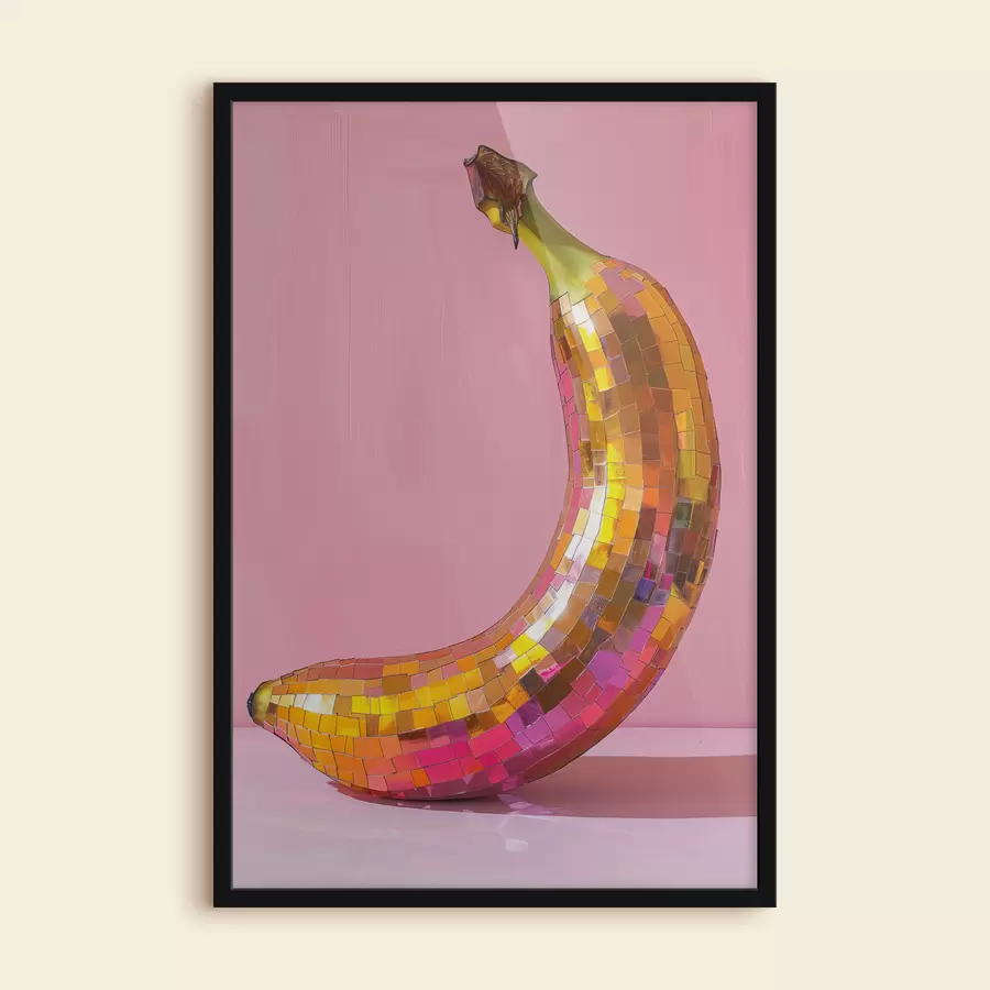 Fototapetai Aliejumi dažytas banay disko kamuolys su šviesiai pasteliniu rožiniu fonu f39766