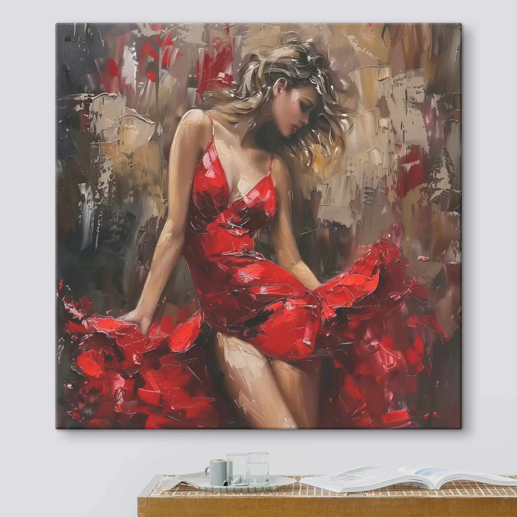 Fototapetai Mergina raudona suknele s39874