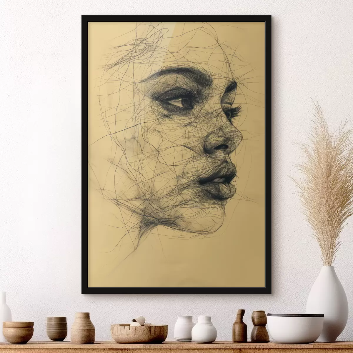 Plakatas Linija, veidas, mergina f39962