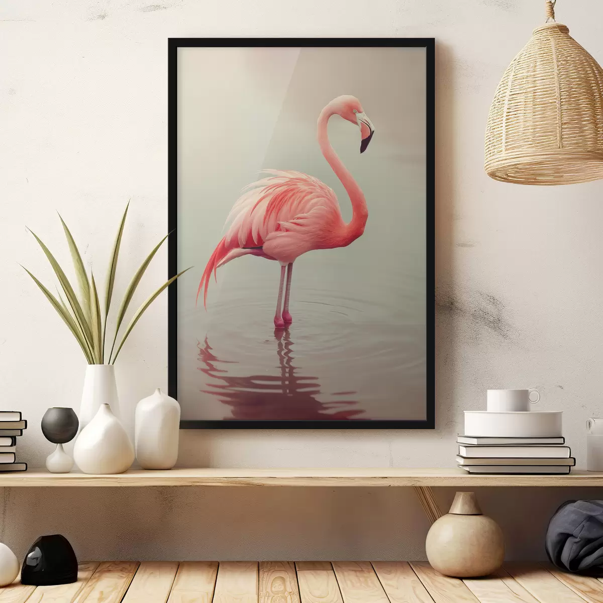 Plakatas Rožinė, flamingo f39965
