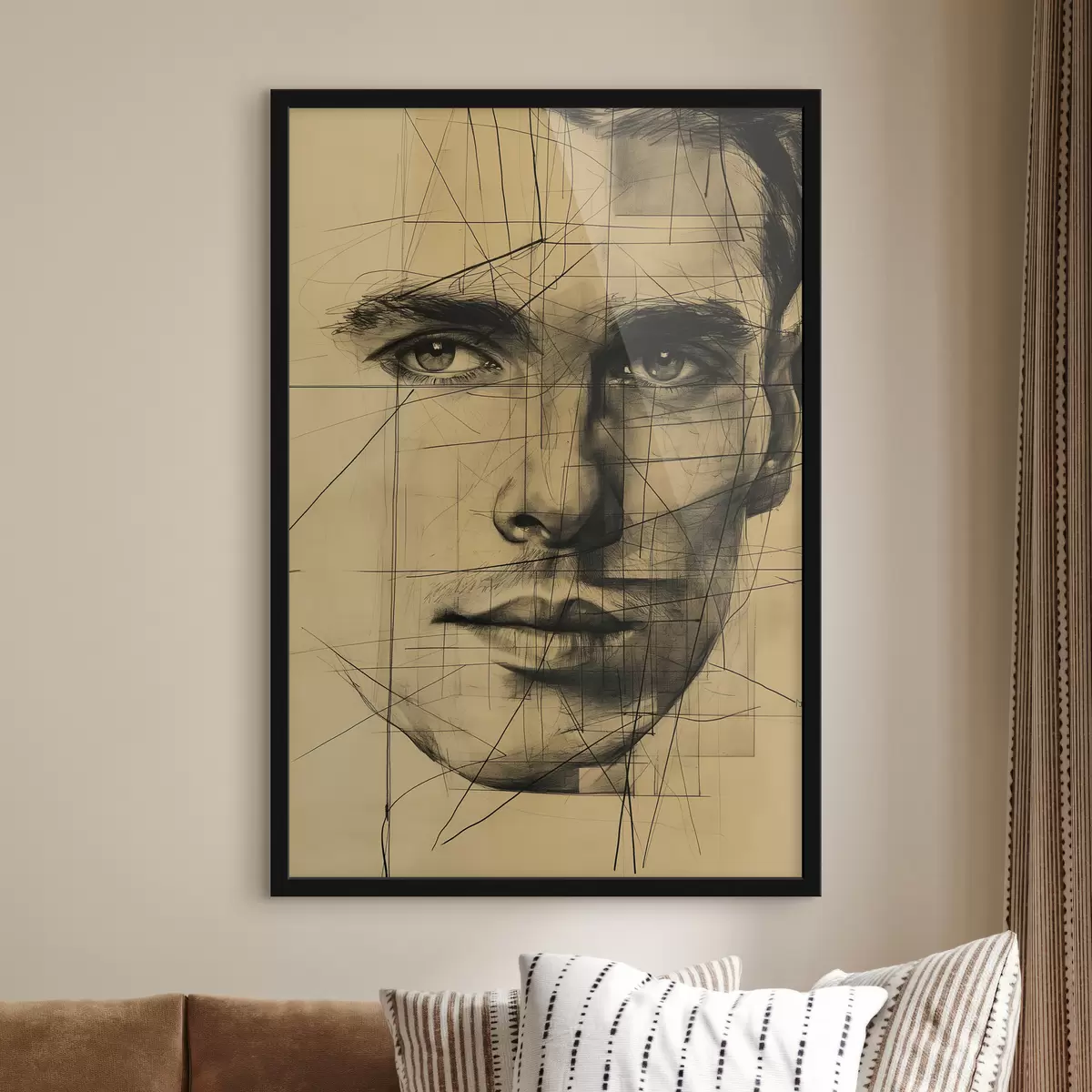 Plakatas Veidas, linija, vyras f39966