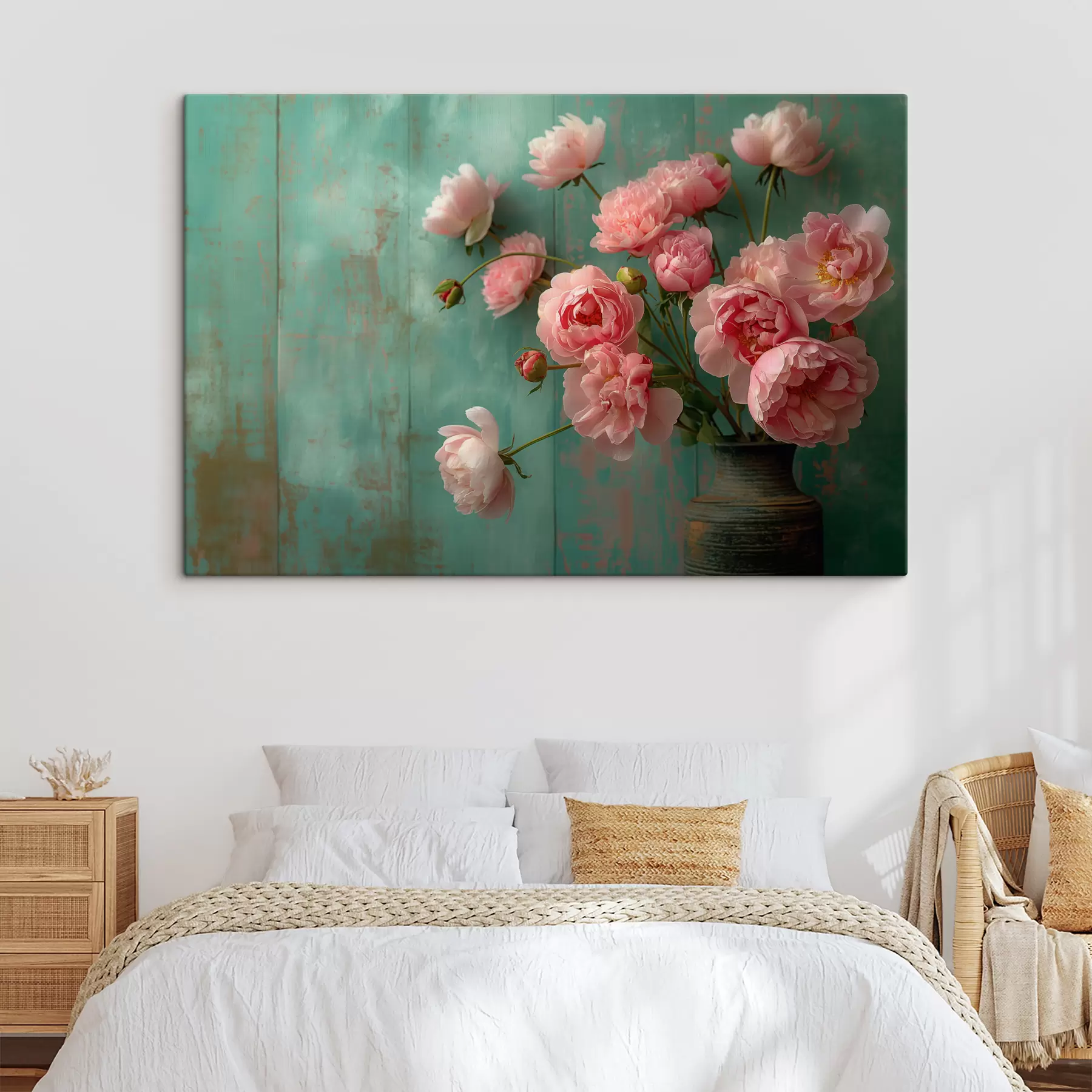 Fototapetai Rožinės gėlės, mediena, antikvariniai s39957