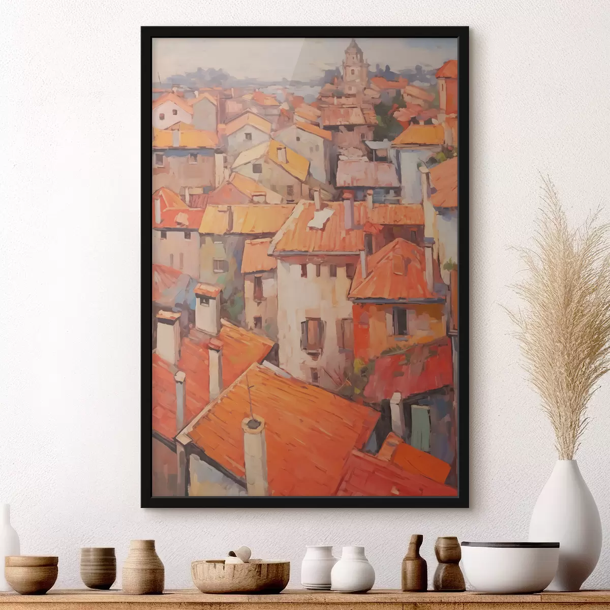 Plakatas Italijos kaimo namai, tapyti aliejumi f39924