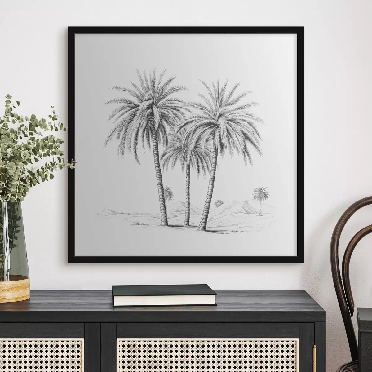 Plakatas Palmės, vienspalviai, minimalizmas f39929