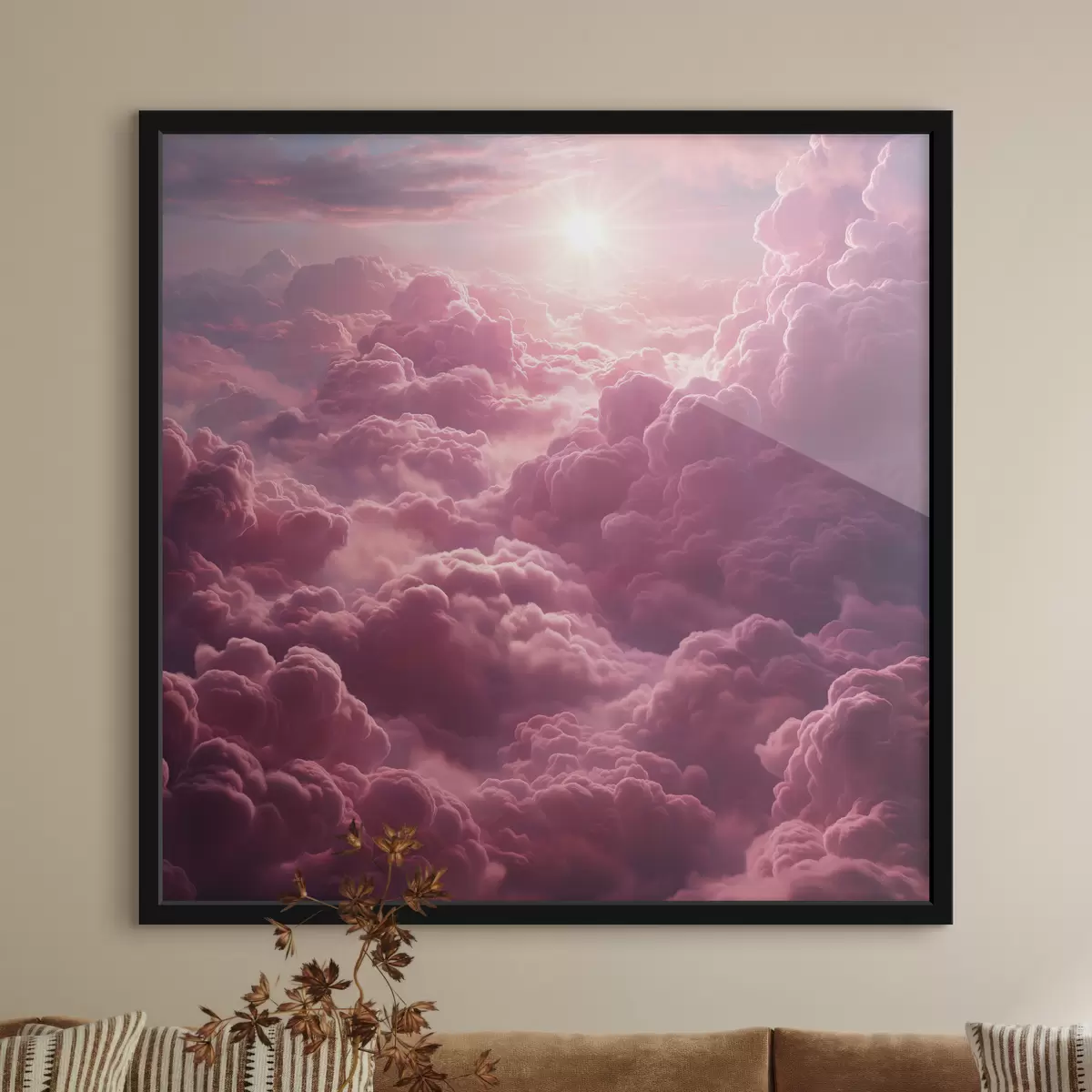Plakatas Violetiniai ir rožiniai debesys, eterinis, saulėlydis, realizmas f39970