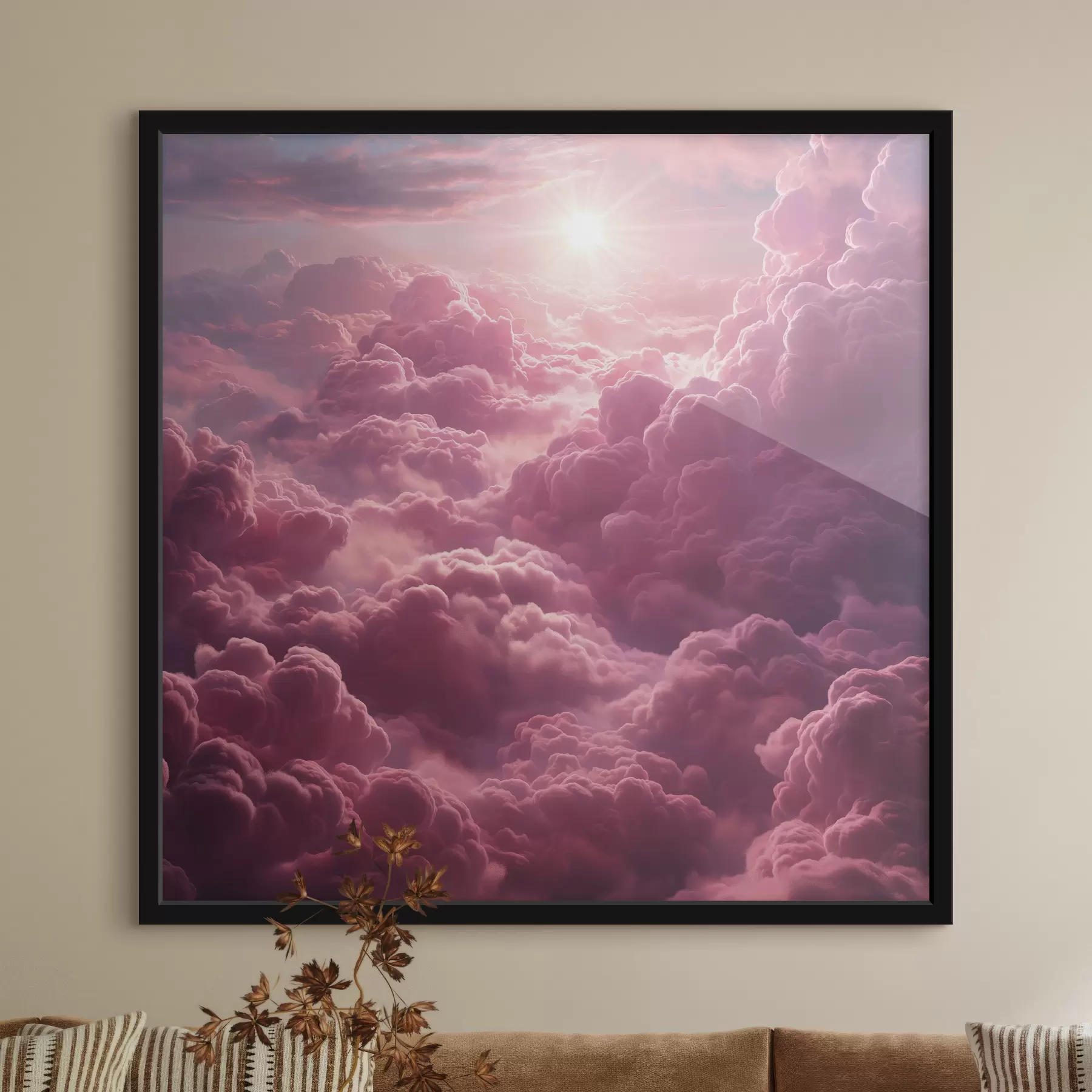 Fototapetai Violetiniai ir rožiniai debesys, eterinis, saulėlydis, realizmas f39970