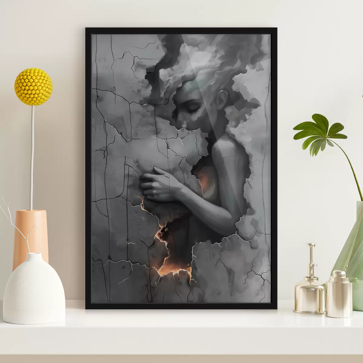 Plakatas Mergina, sienos, kaltė f39994