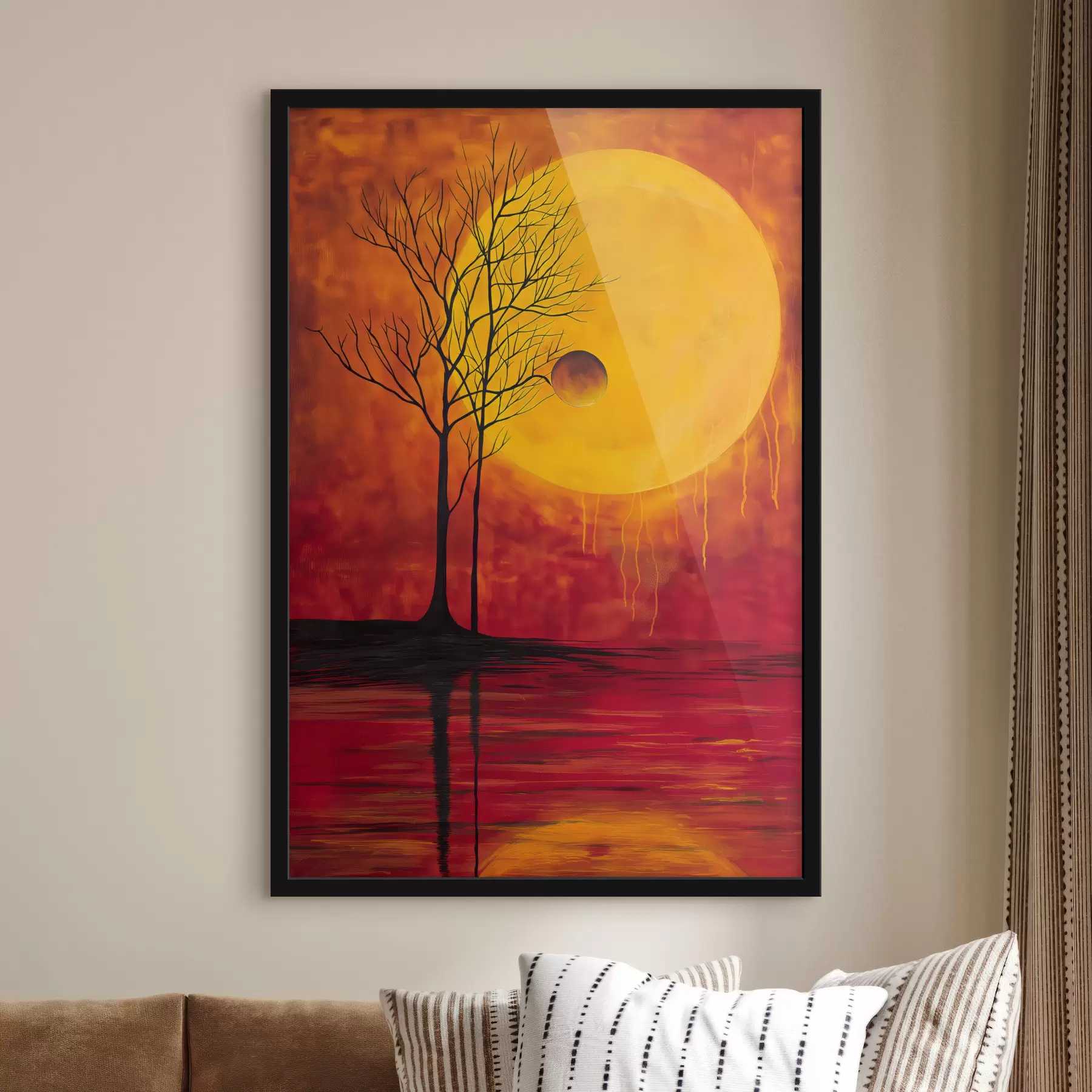 Paveikslėlis Abstrakcija, saulė, raudona, geltona f40005