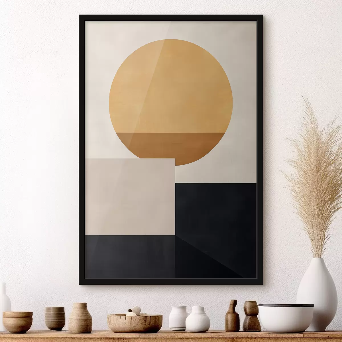 Plakatas Abstrakcija su geometrinėmis figūromis f39896