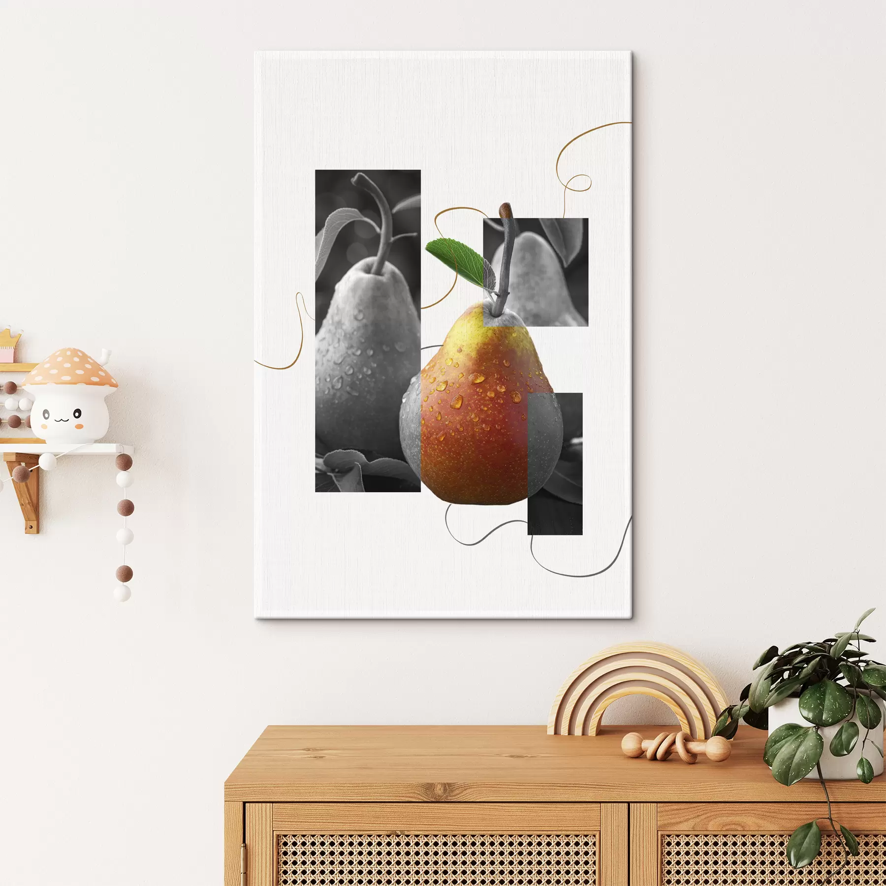 Fototapetai Abstraktus menas su sultingu persiku, fotorealizmu, vasaros vaisiais s40050