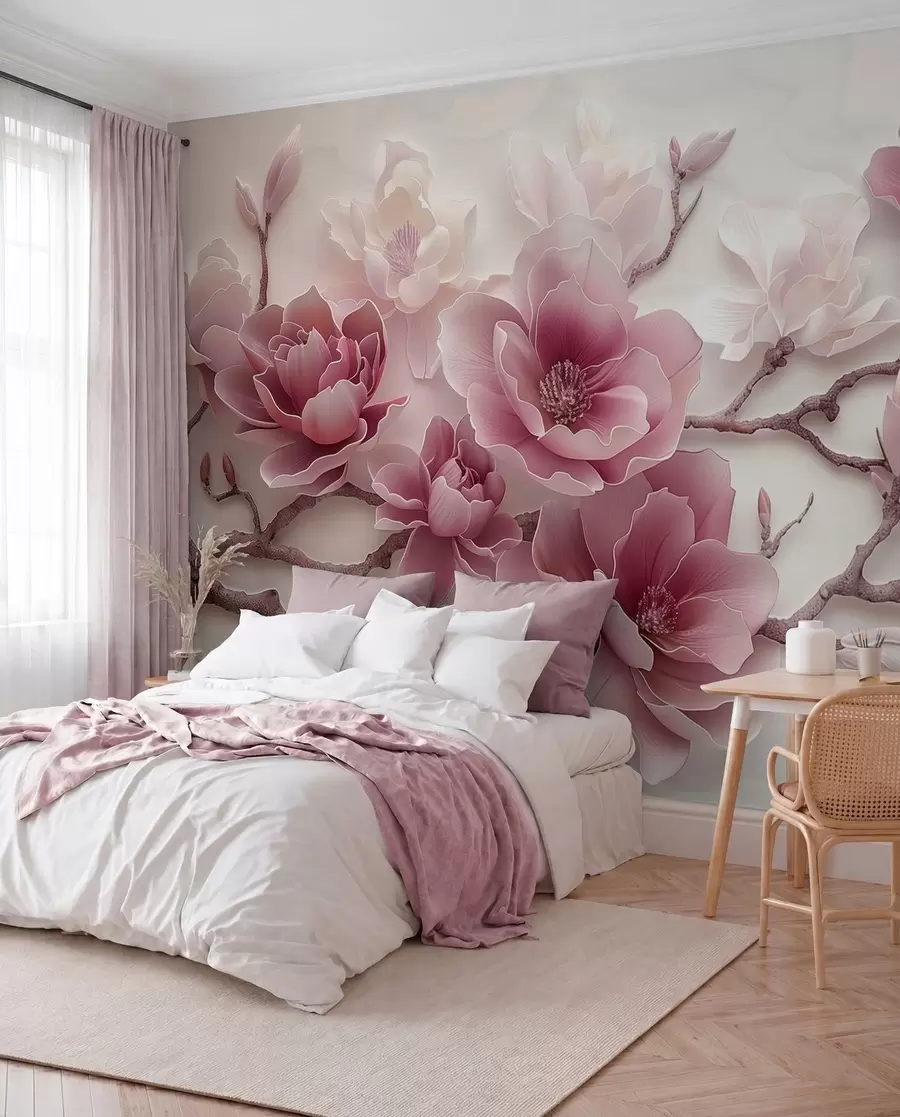 Fototapetai Magnolija rausvais tonais w01359v2