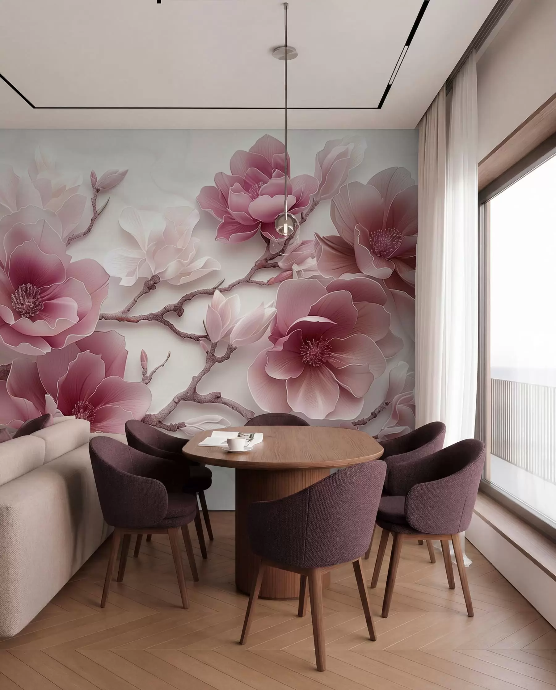 Fototapetai Magnolija rausvais tonais w01359v2