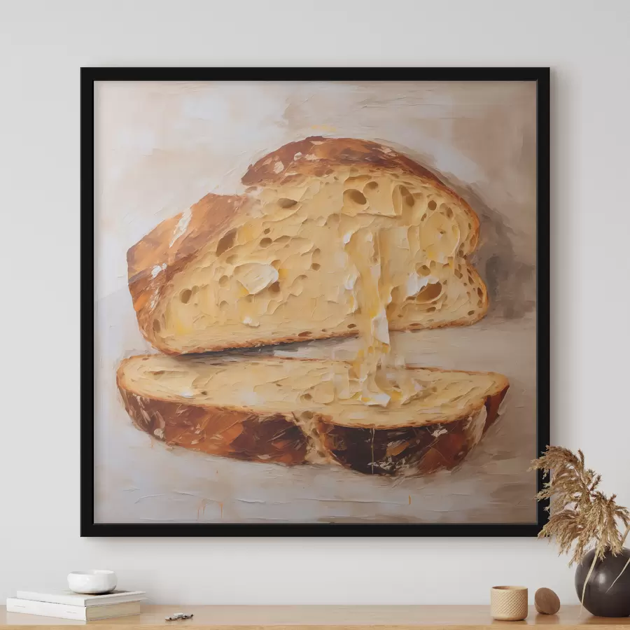 Fototapetai Duona ir sviestas šviesiame fone f40216