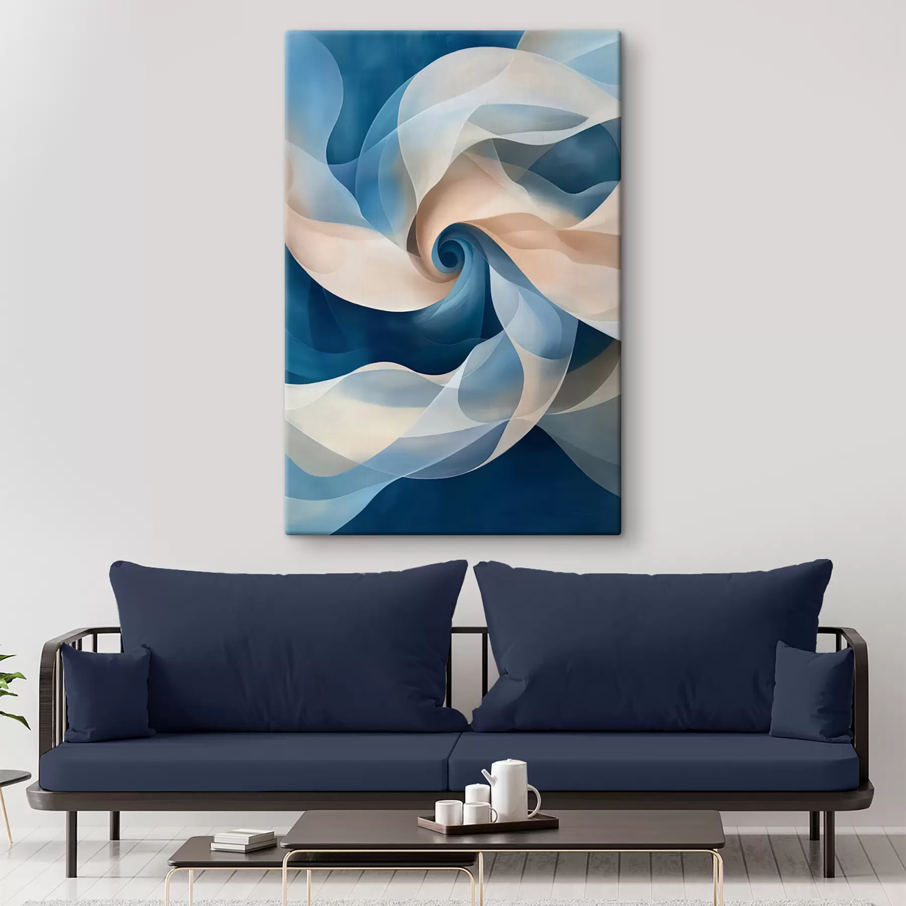 Paveikslėlis abstraktus sūkurys smėlio-mėlyna s40249