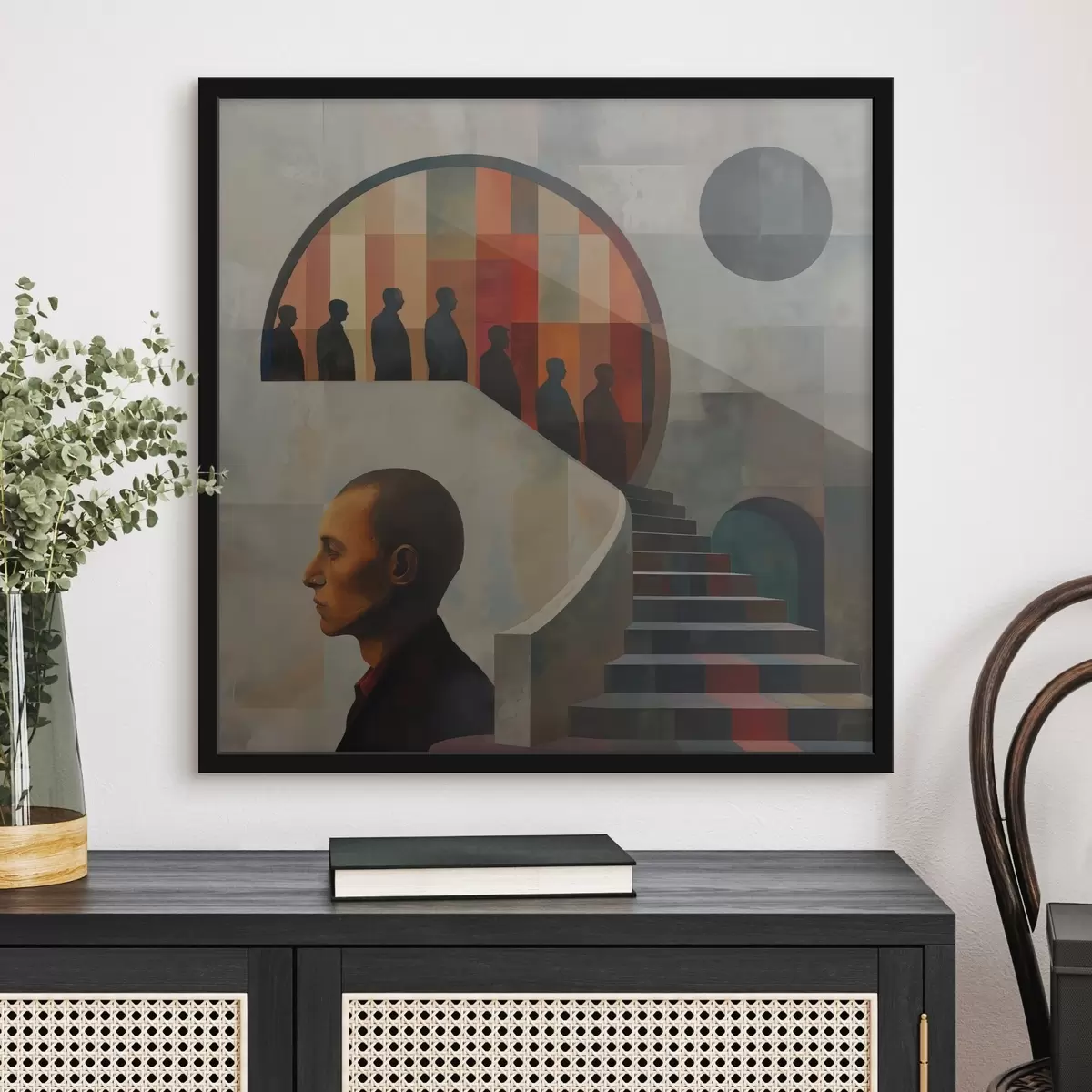 Plakatas modernių laiptų iliustracija f40238