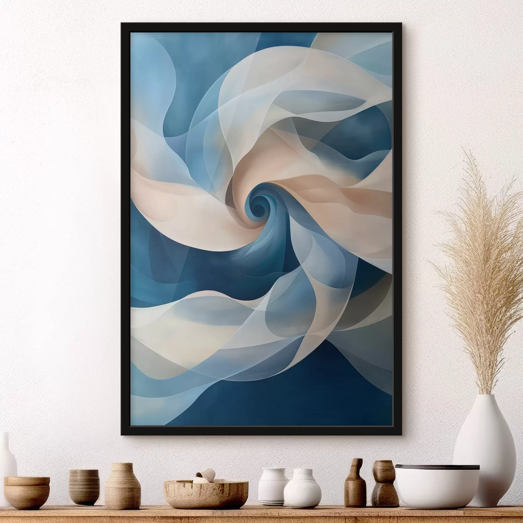 Fototapetai abstraktus sūkurys smėlio-mėlyna f40249