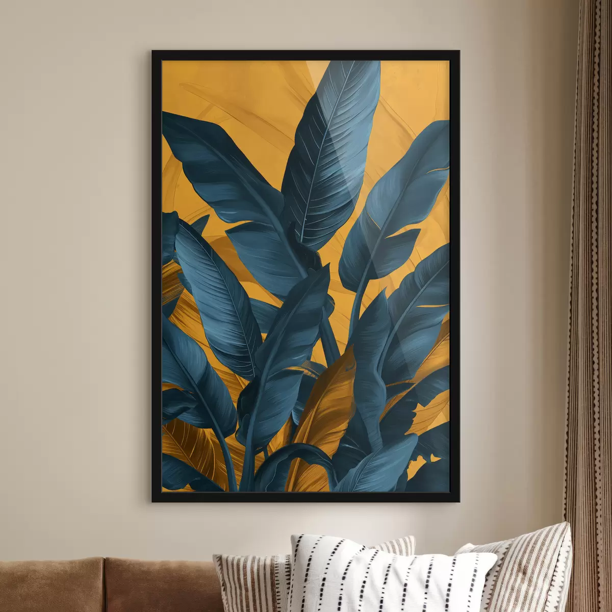 Plakatas ryškūs bananų lapai f40252