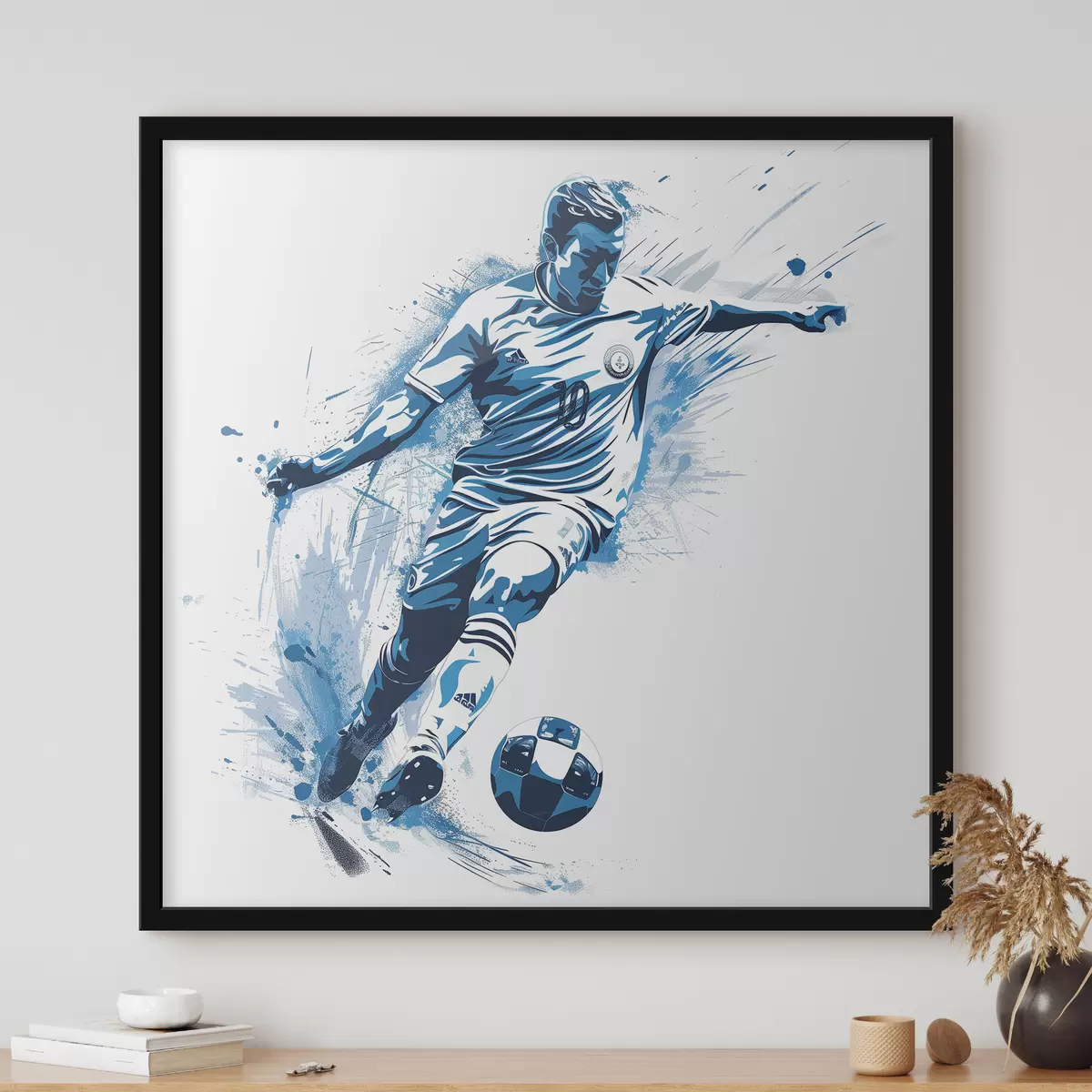 Plakatas Futbolininkas abstrakčiame fone f40380