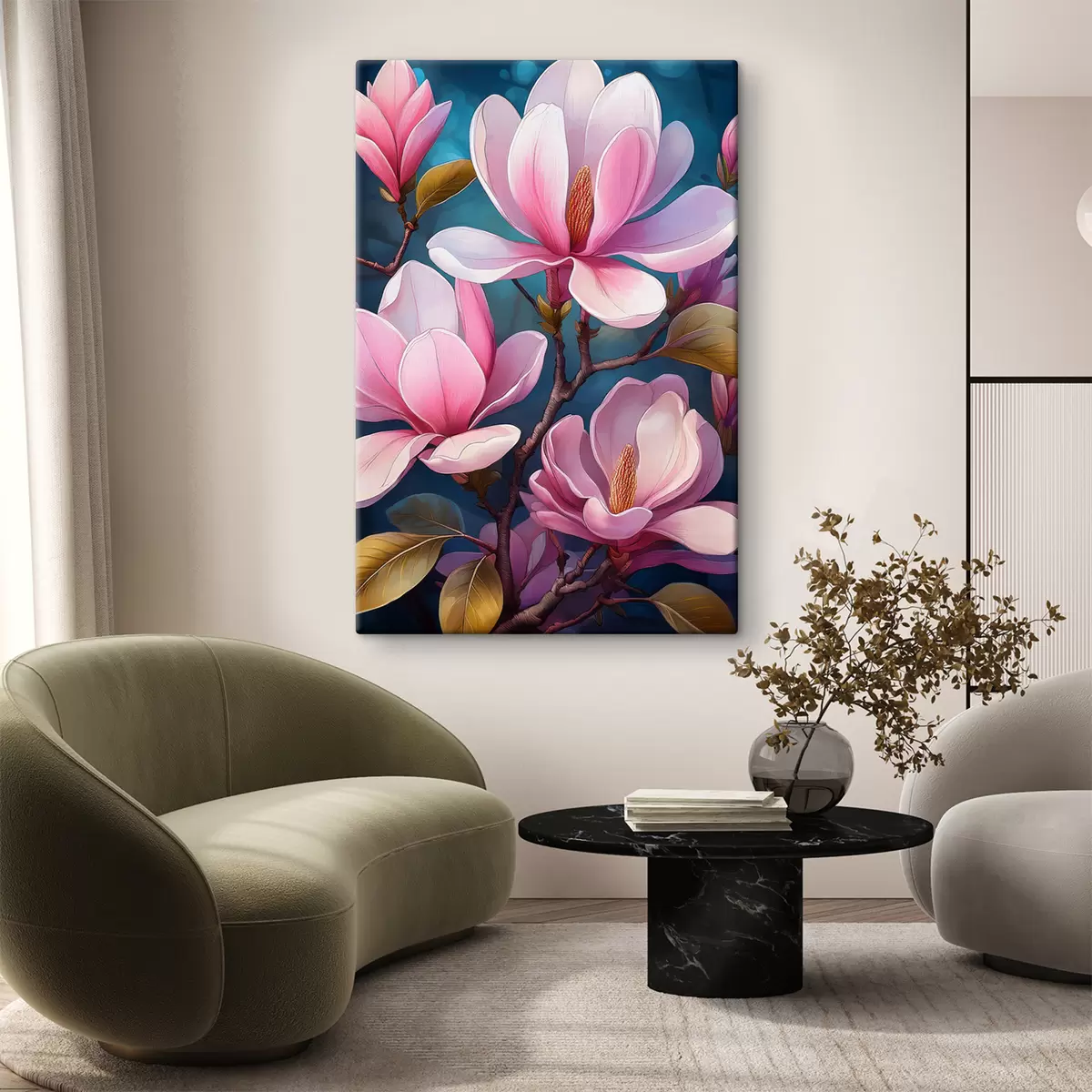 Paveikslėlis magnolijos žiedai, rožinės magnolijos, dideli žiedai s40425
