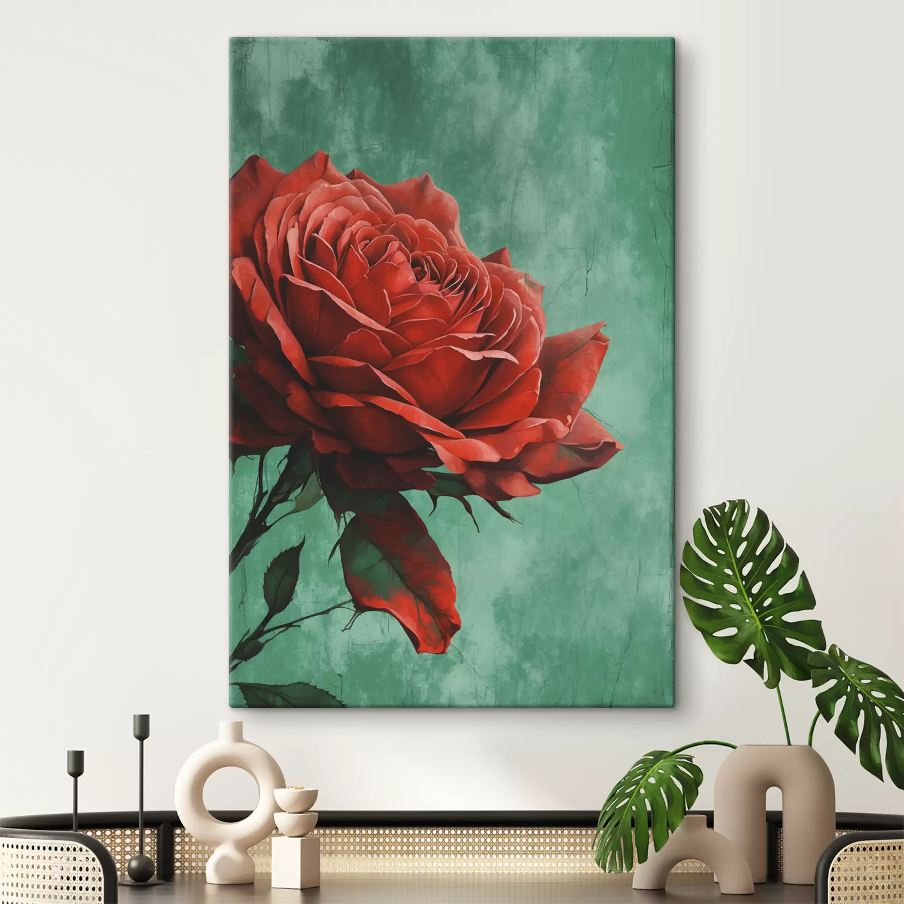 Fototapetai Rožė žaliame fone s40339