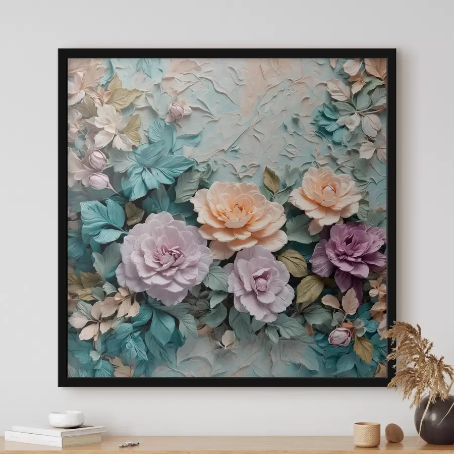 Fototapetai Gėlės ir lapai abstrakčiame fone f40332